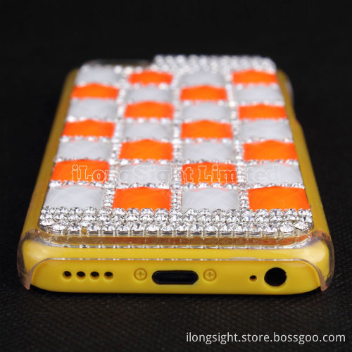 Square Gem Rhinestone Hard Case For iPhone 5C